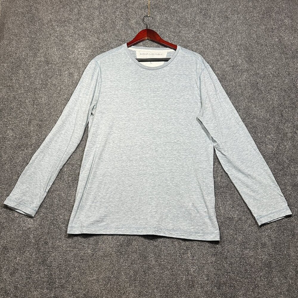 Banana Republic Shirt Mens Large The Vintage T Blue Long Sleeve Crew Neck